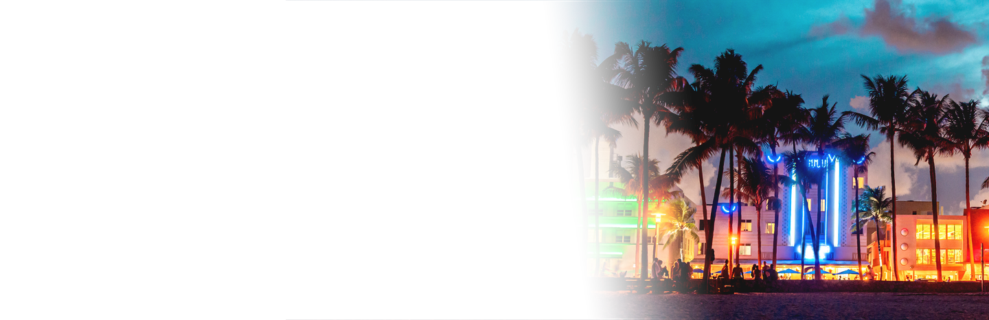 Nighttime in Miami Beach Florida